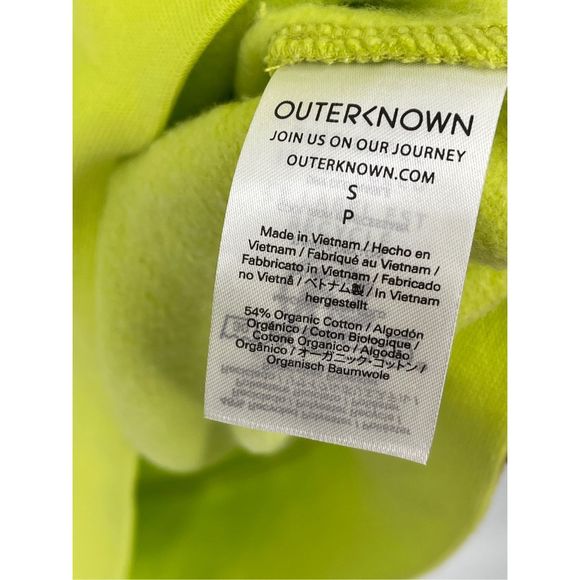 Outerknown Dress Hightide Women’s Size Small Neon Green Yellow Hooded Terry New‎ - Picture 12 of 14